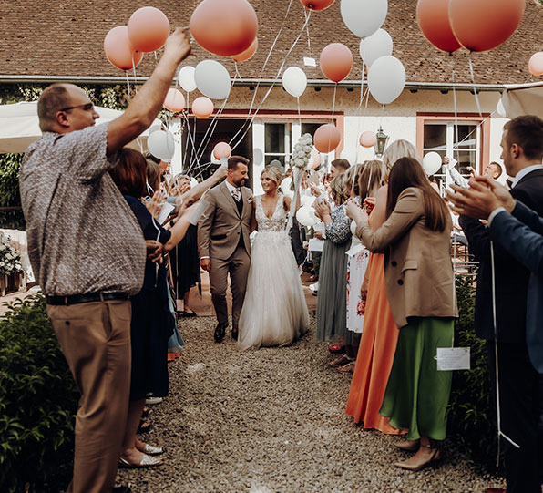 Luftballons bei Hochzeitsfeier