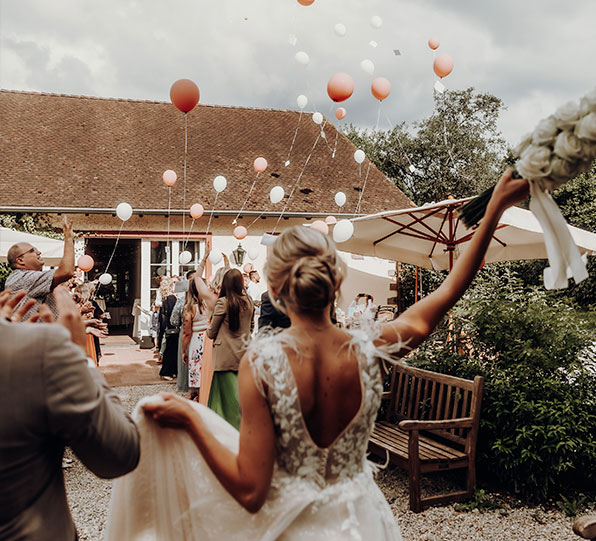 Luftballons bei Hochzeitsfeier
